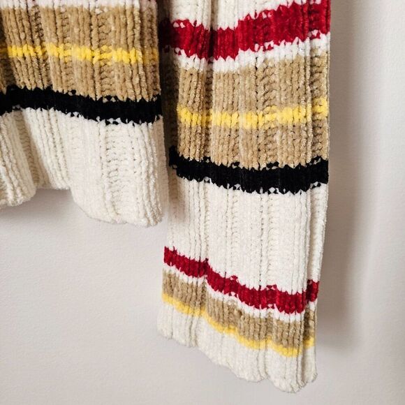 EUC VINTAGE STYLE NO BOUNDARIES MOCK NECK STRIPED CHENILLE SOFT SWEATER TOP L JR - Picture 11 of 16